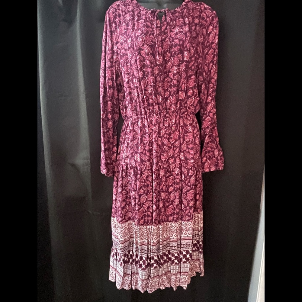 Tea length print dress